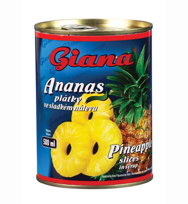 Ananás plátky v sladkom náleve
